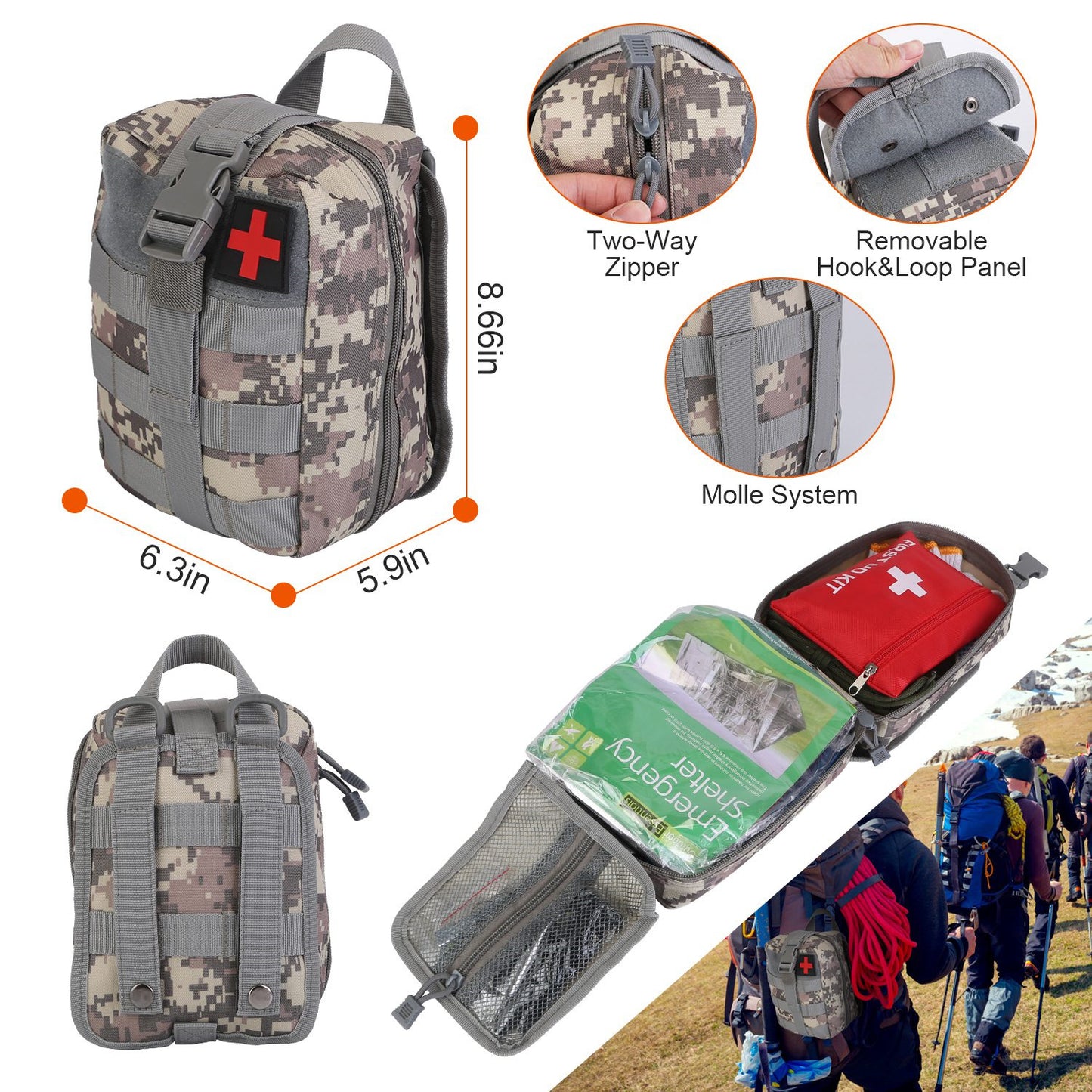 PBS Survival Kit full contents spread out — 125 professional-grade emergency tools organized and ready for any situation