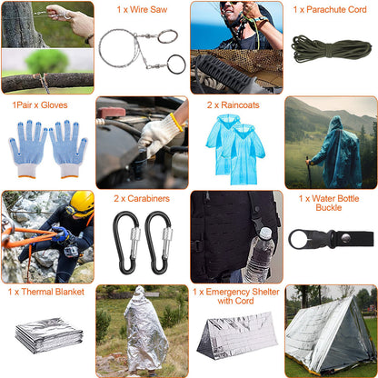 PBS 125-in-1 Survival Kit full contents — every tool itemized and labeled